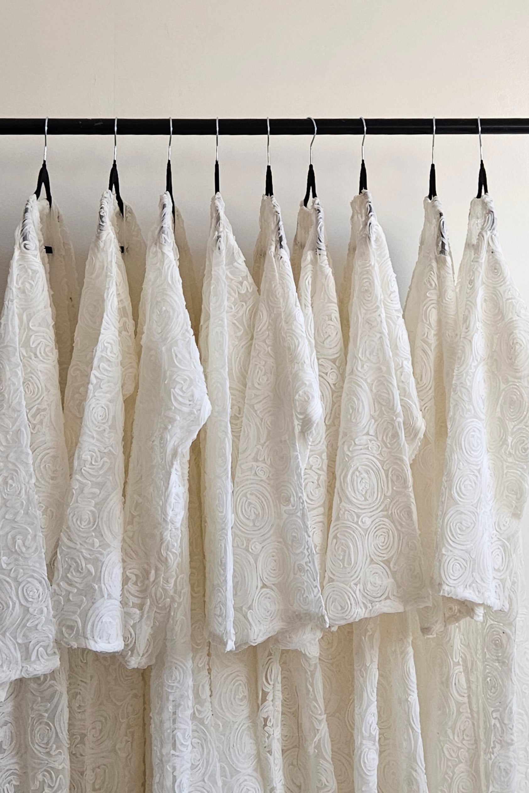 White mesh ivory floral long sleeve abaya for nikah, occasion