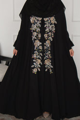 Ayah Embellished 4pc Cape Set - Black