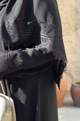 Layali Black Lace Abaya