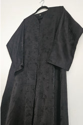 Black rose self print abaya
