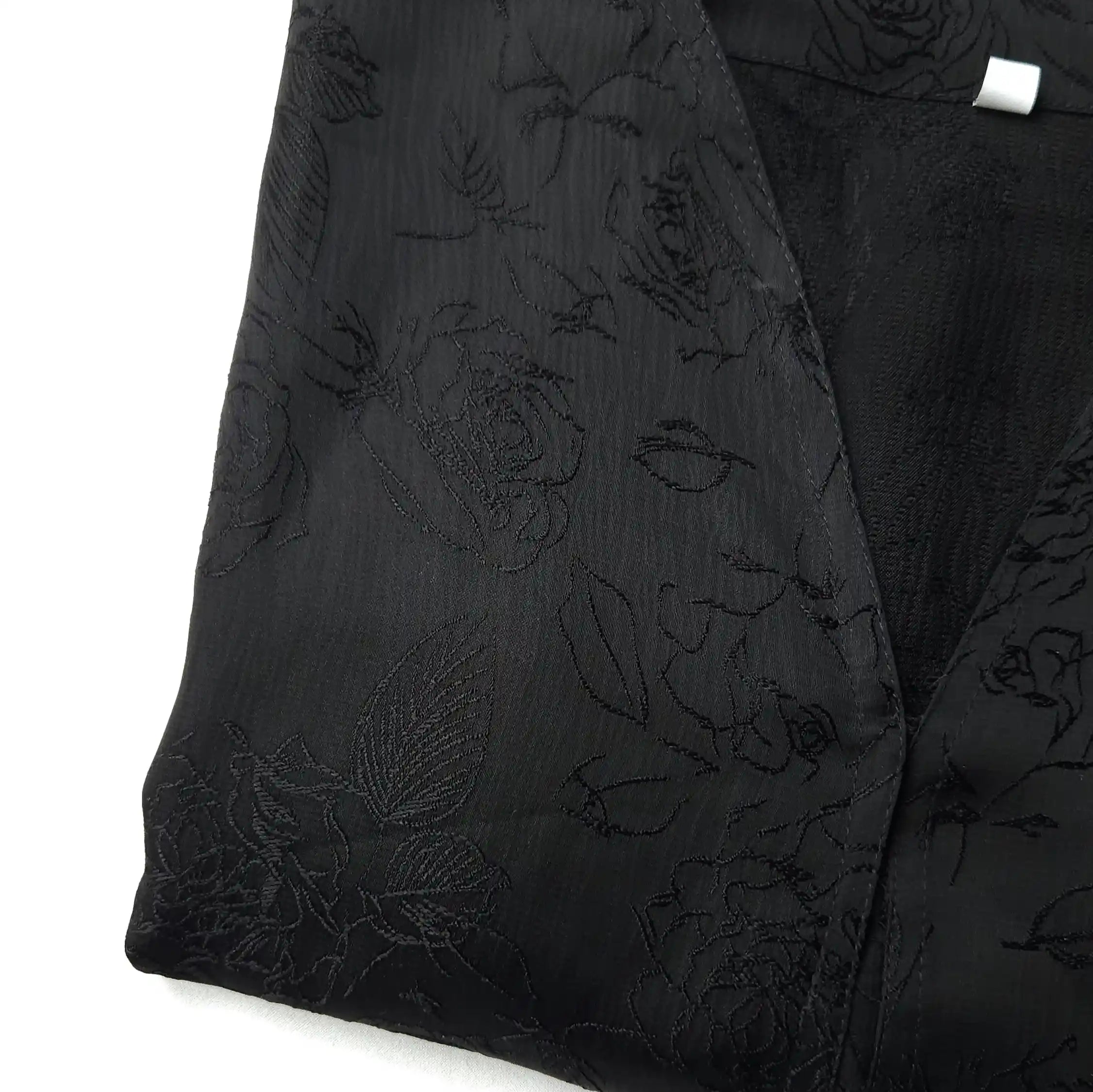 Black rose self print abaya