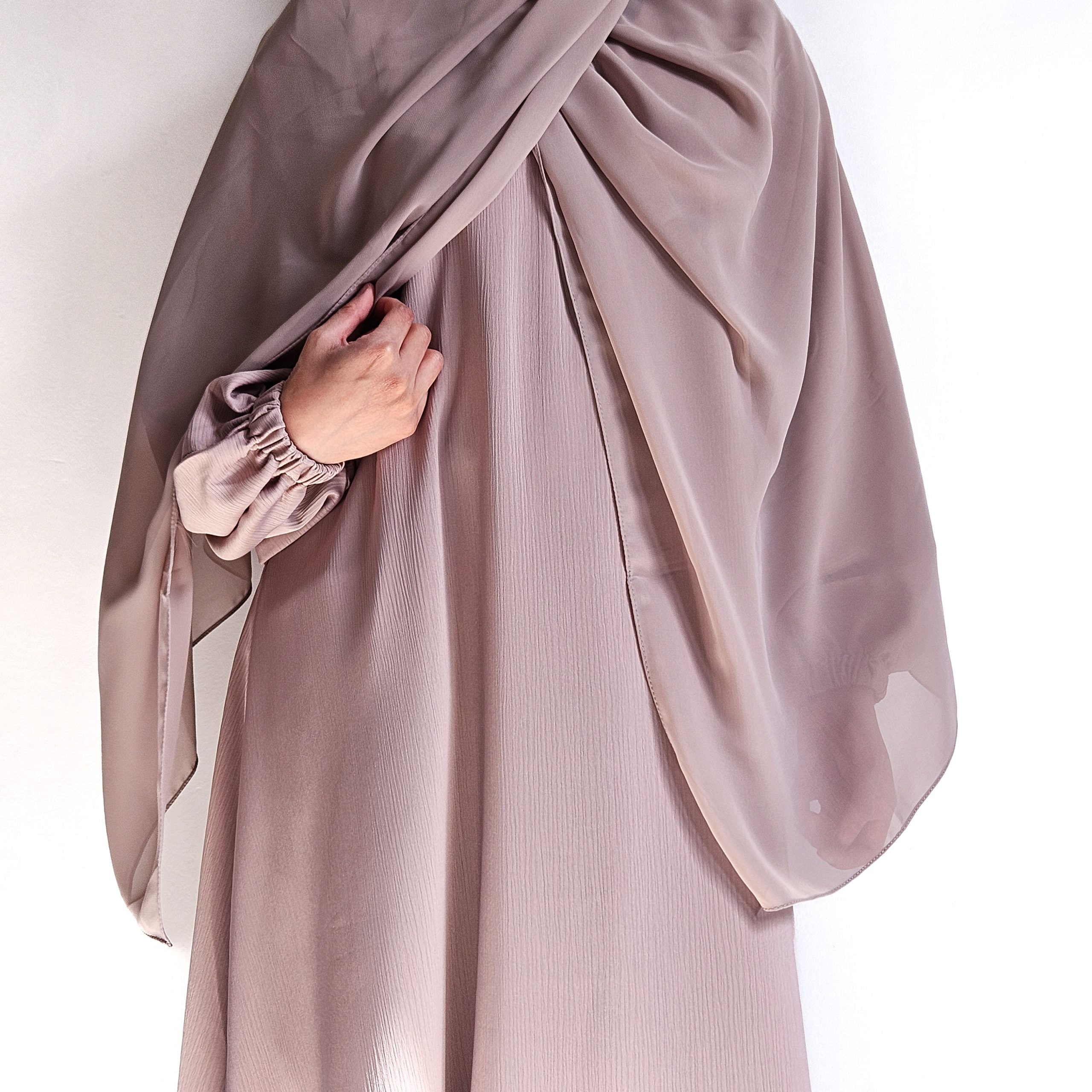 Nude Umbrella Cut Closed Abaya
