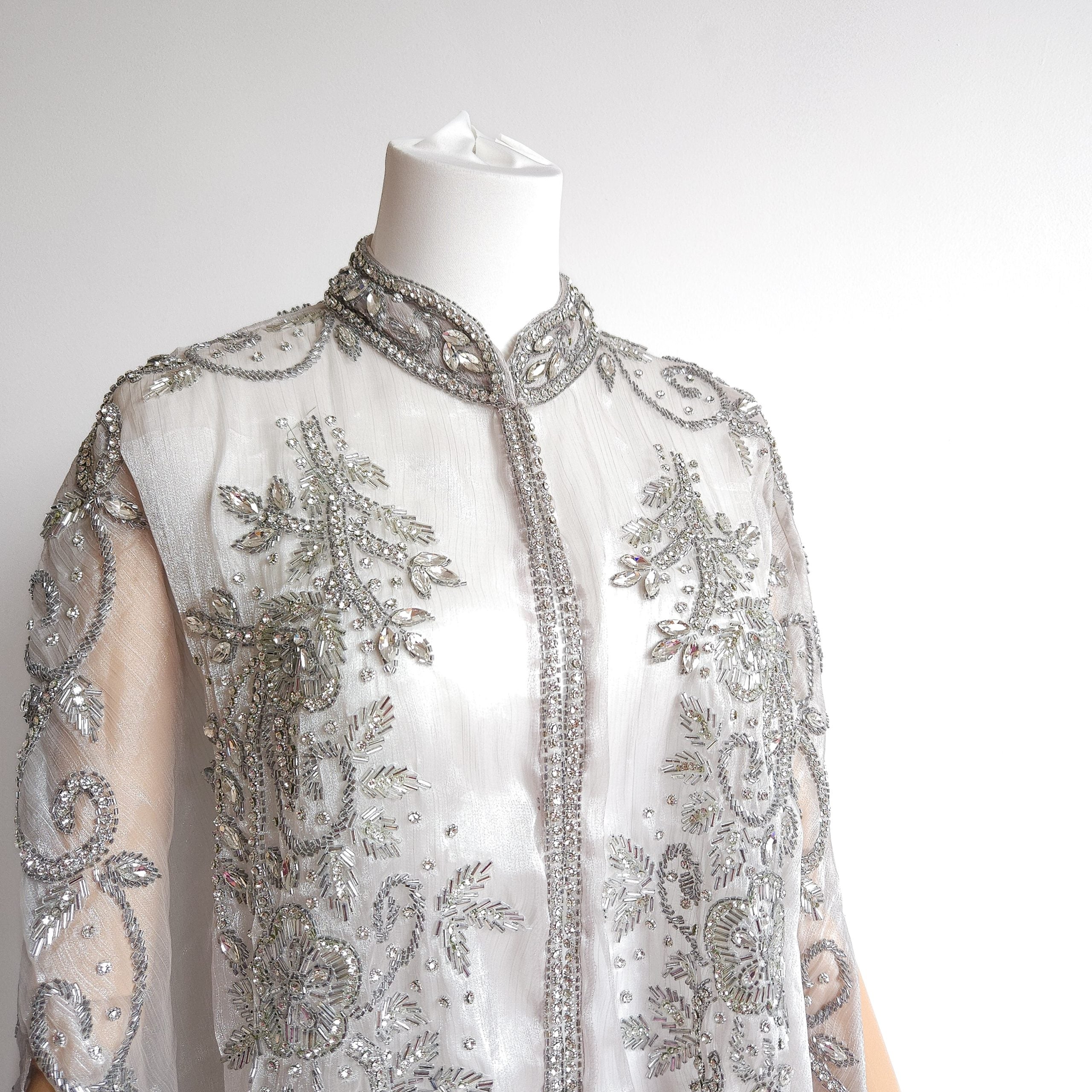Anaya Embellished Organza Silk Cape (2 Shades)