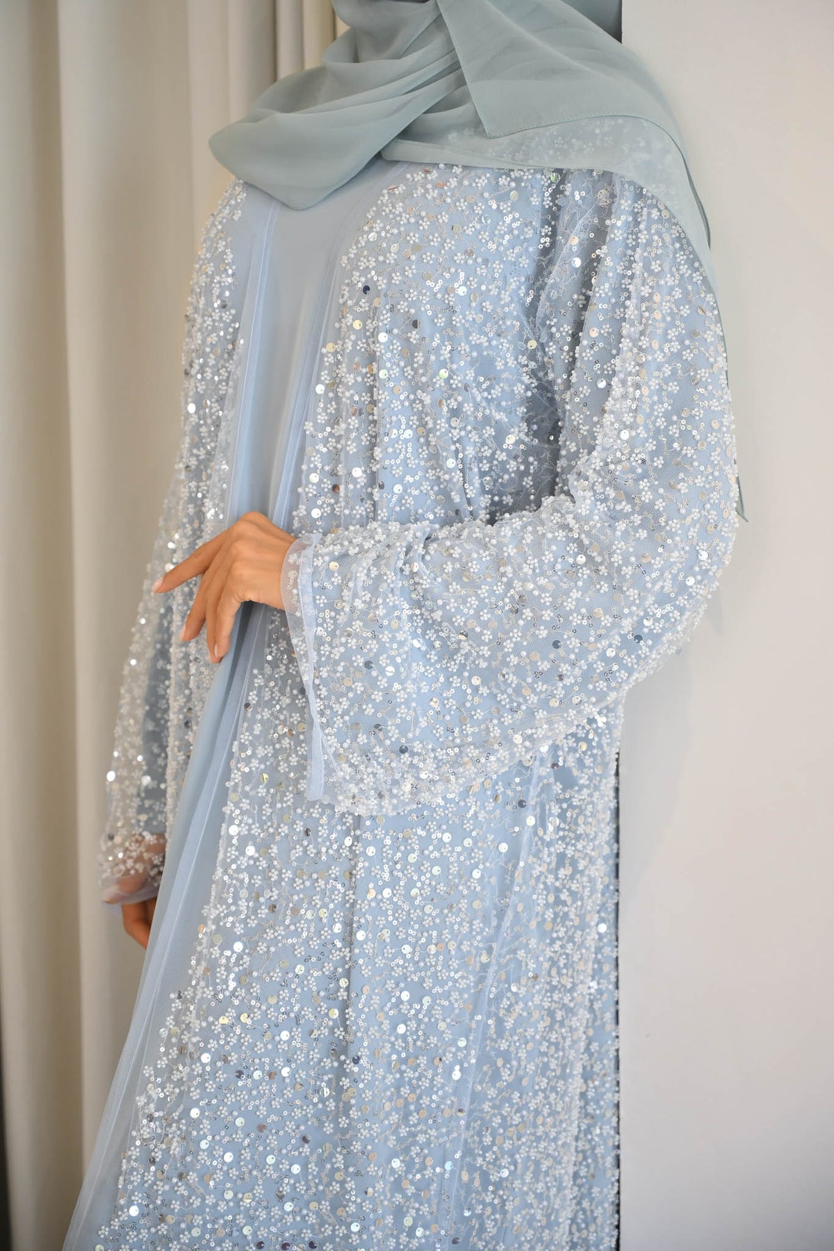 Huda Embellished 3pc Abaya Set
