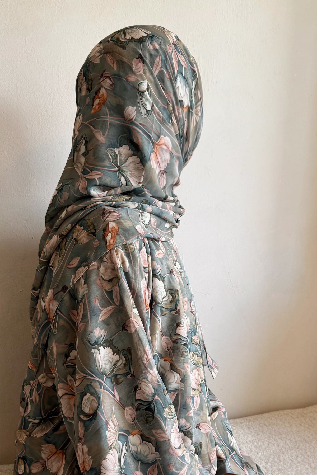 Vintage Garden Double Chiffon Abaya