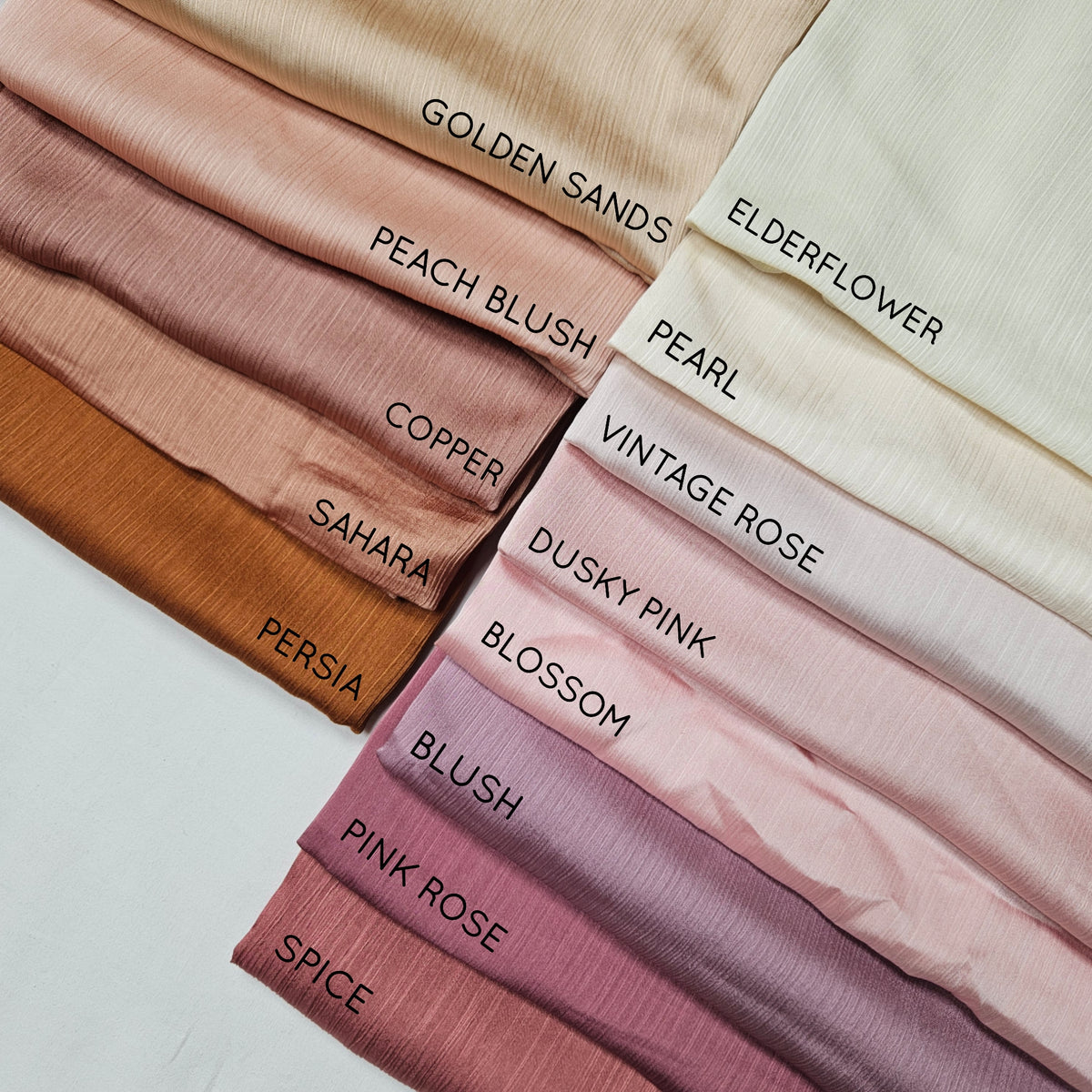 Satin Pleated Hijabs (25 shades)