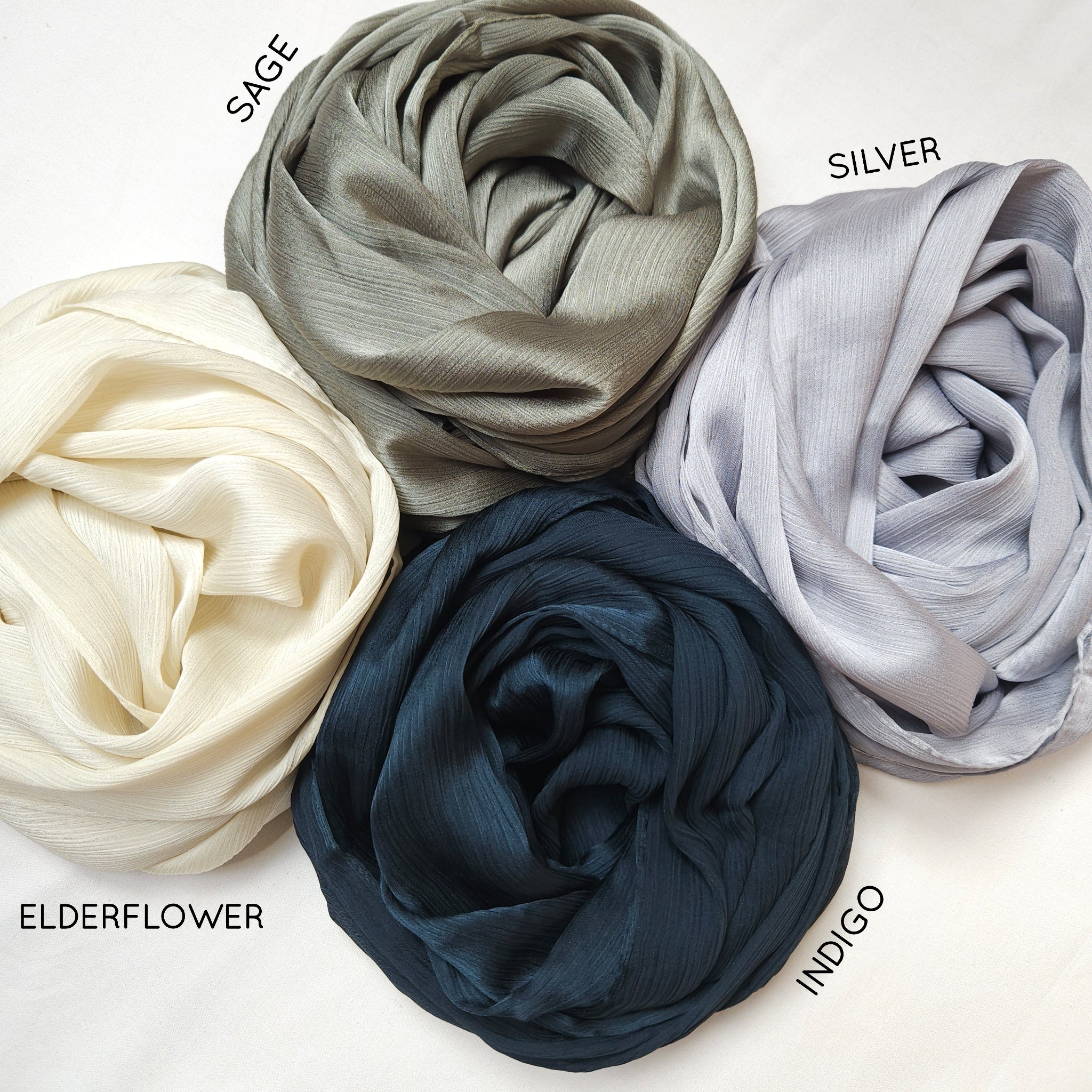 Satin Pleated Hijabs (25 shades)