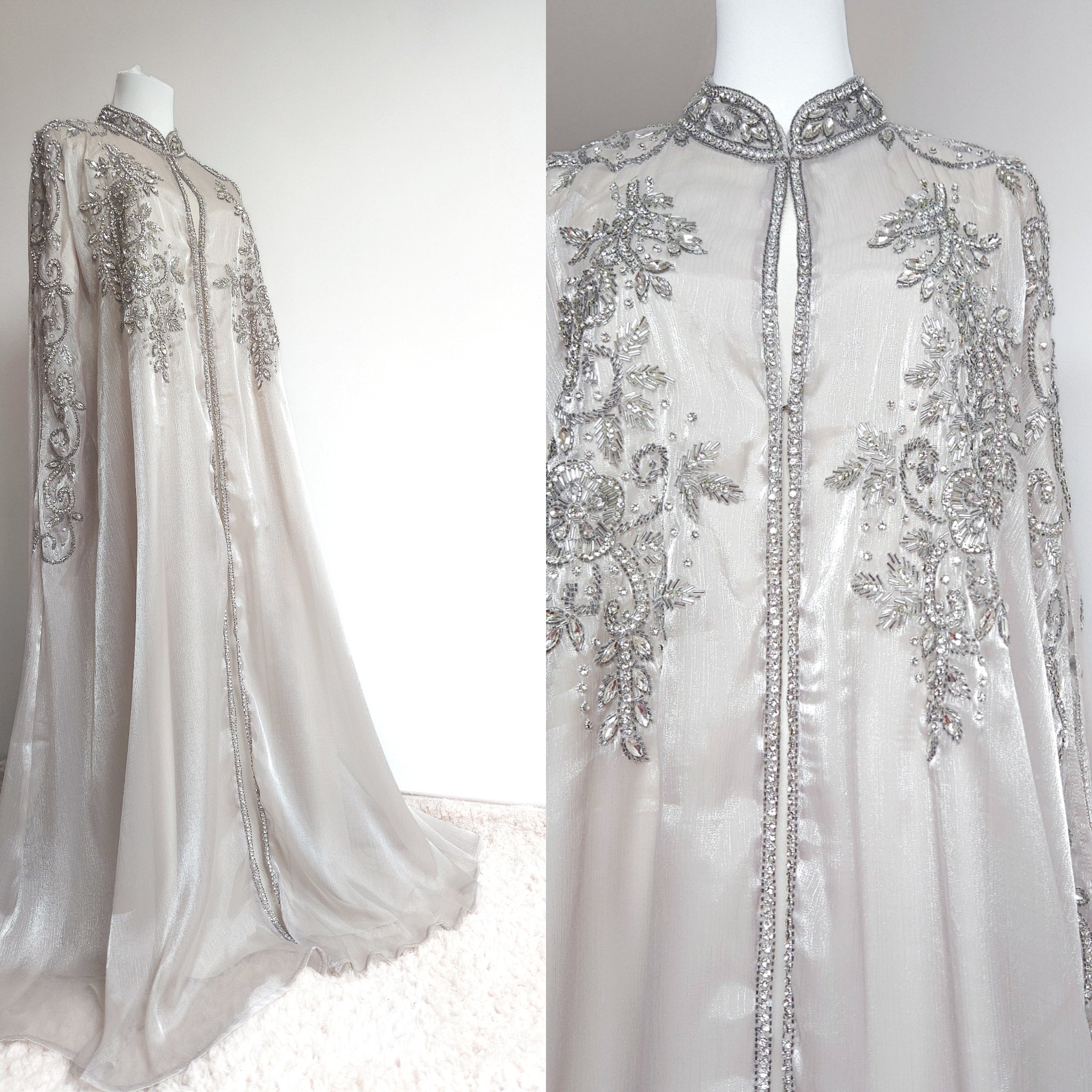 Anaya Embellished Organza Silk Cape (2 Shades)